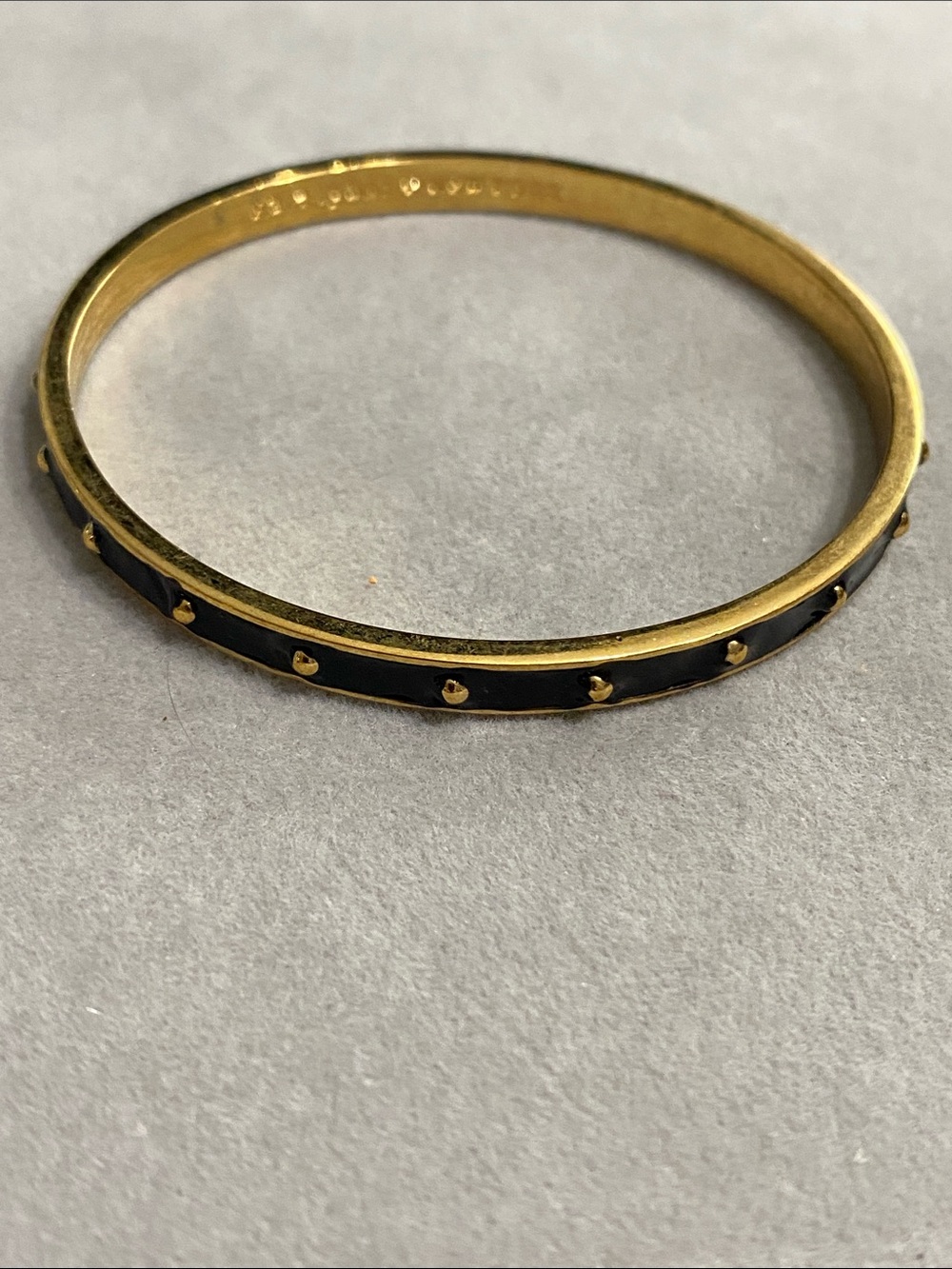 Kate Spade ♠️ Gold and Black Stud-Detail Enamel Bangle Bracelet